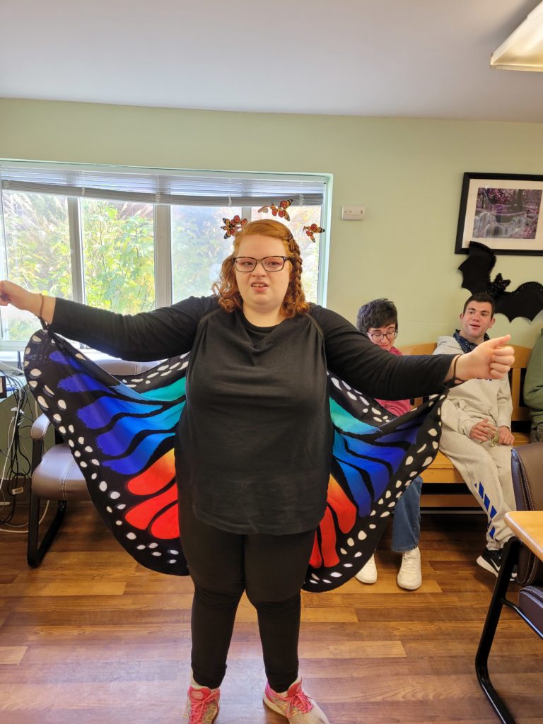 Woman Dressed in Butterfly Costume