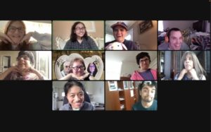 Gloria Attends Virtual Connections Respite program on Zoom