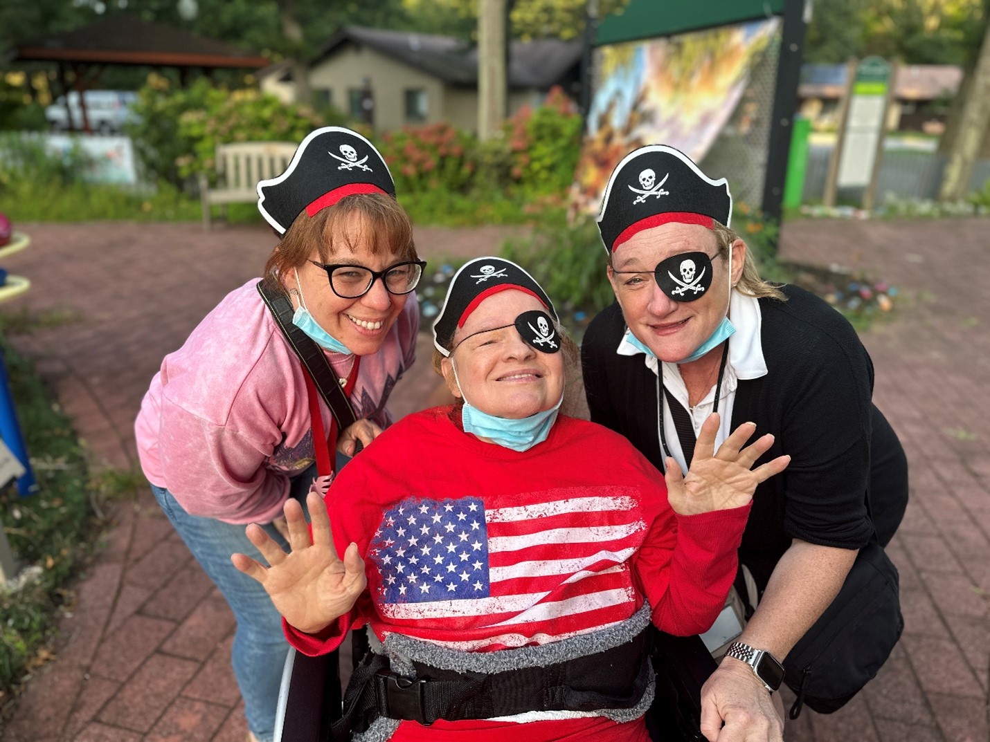 Shoreham residents dressed up for a pirate themed movie night.