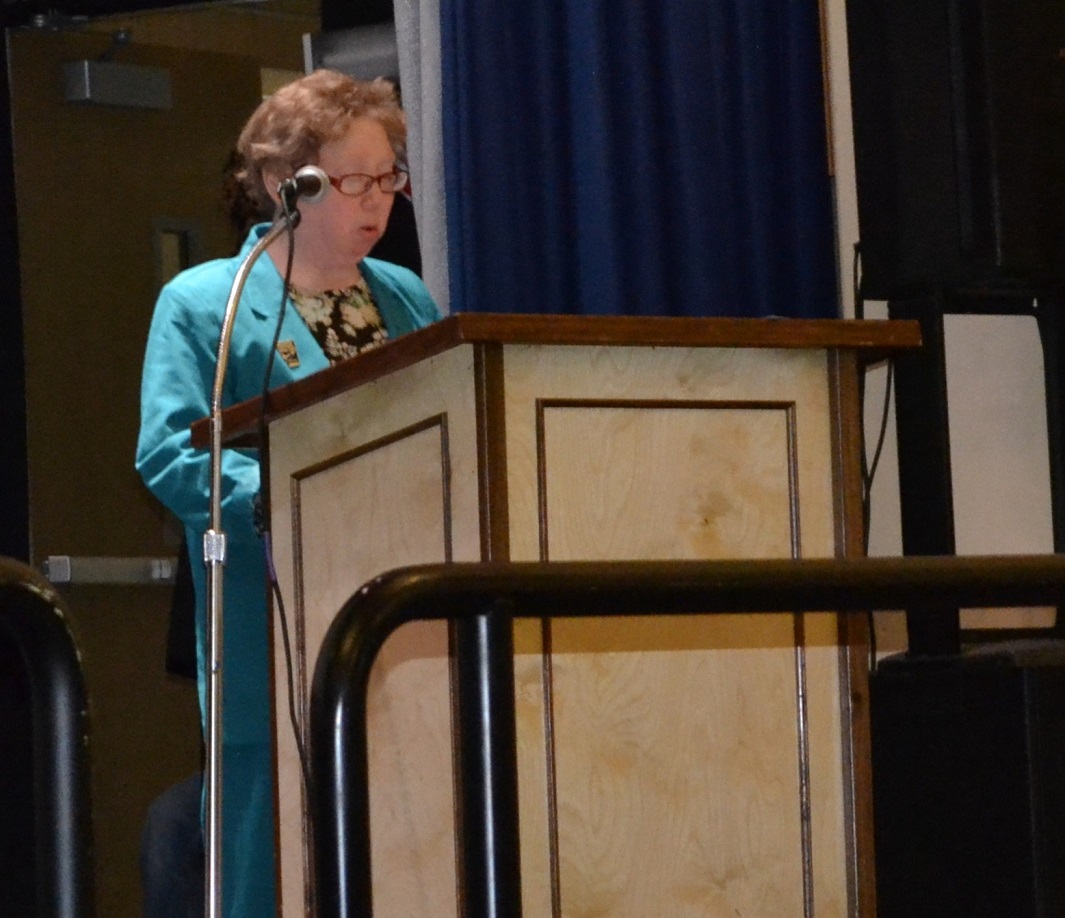 MichelleRudoff giving her speech.