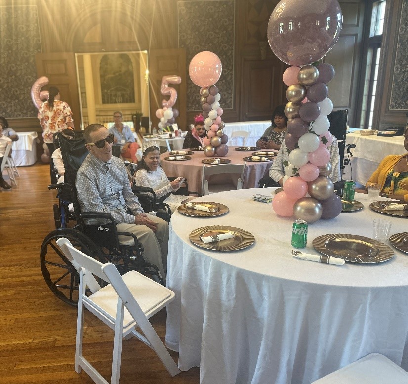 Catherine's friends enjoying her birthday party.