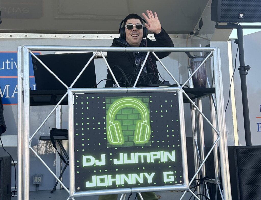 DJ Jumpin Johnny G DJs at the AHRC Foundation Walk