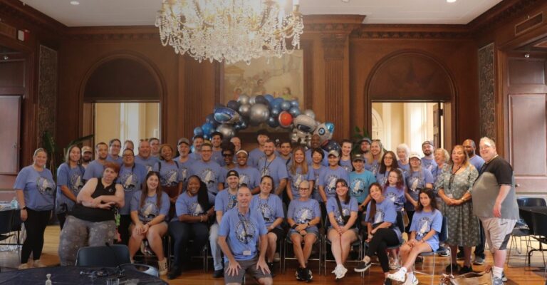 Citizens Options Unlimited staff gathered in the Brookville Mansion for Staff Appreciation Day