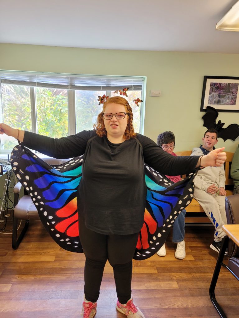Woman Dressed in Butterfly Costume