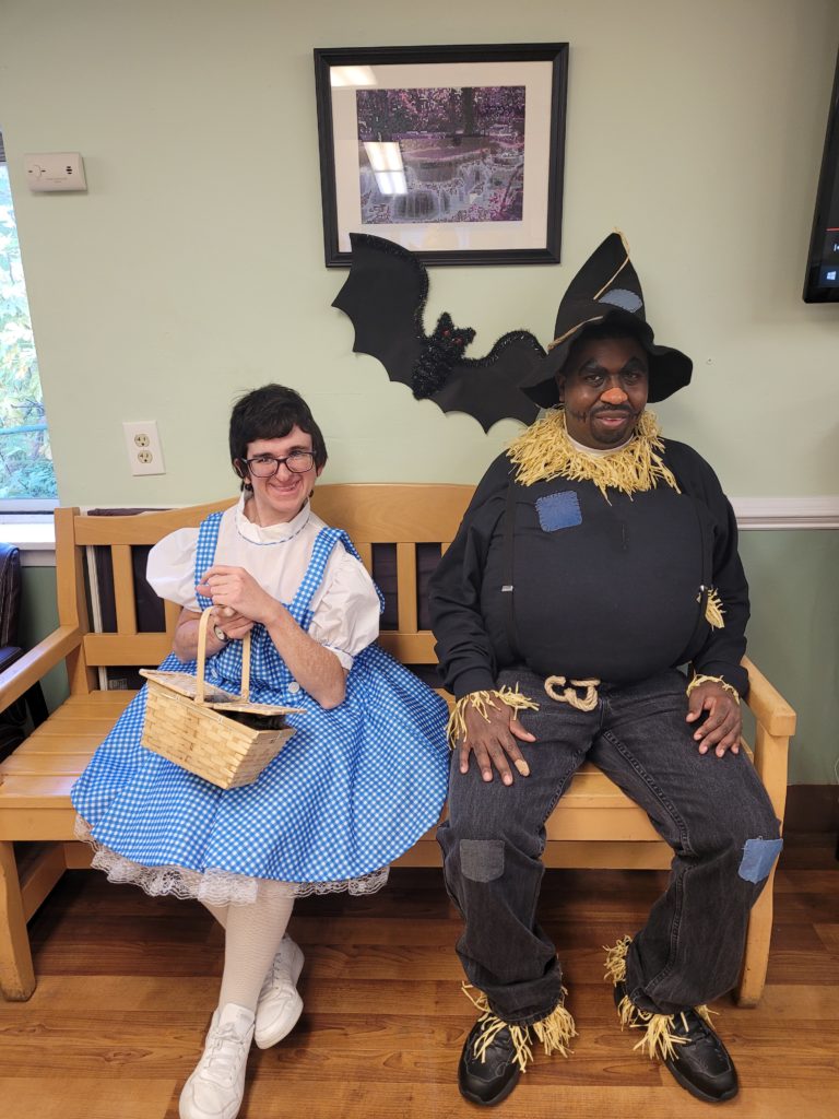 Woman and Man in Wizard of Oz Costumes
