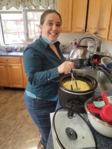 woman cooking food