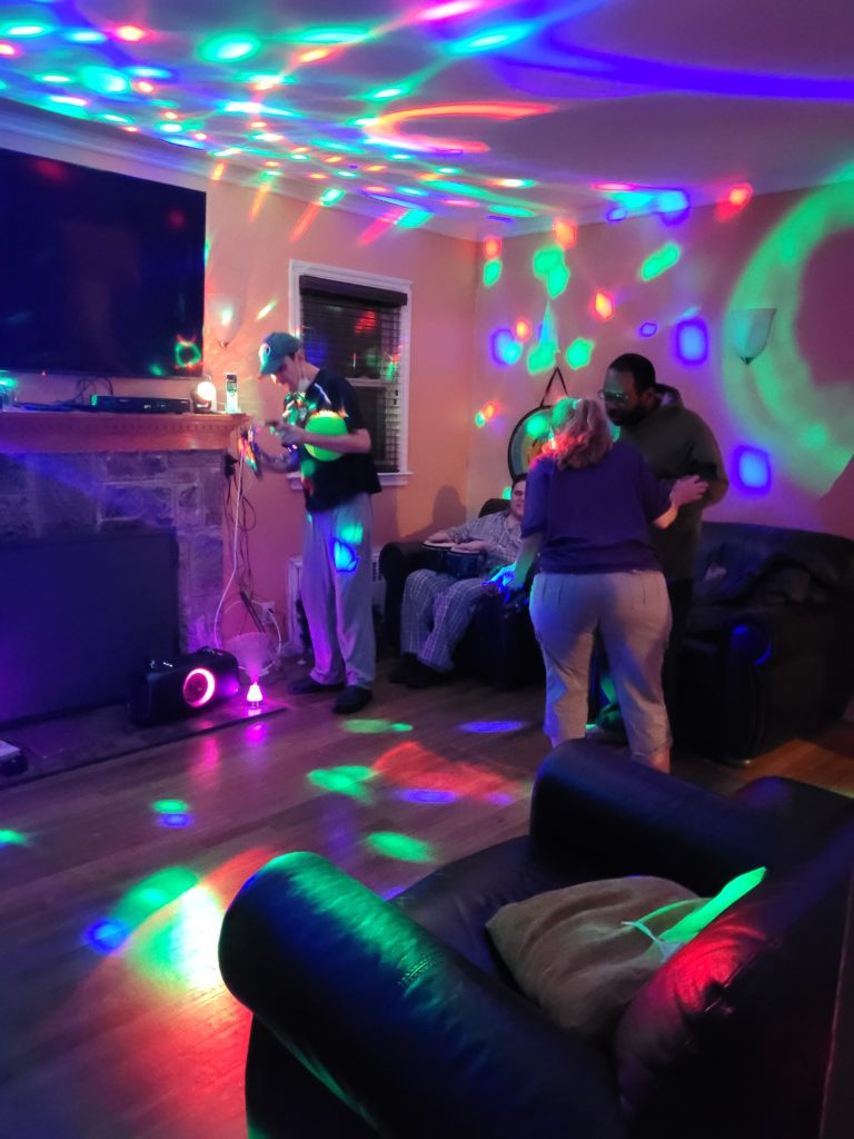 Carol Street residents doing Karaoke