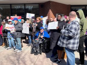 Self-advocates at a rally