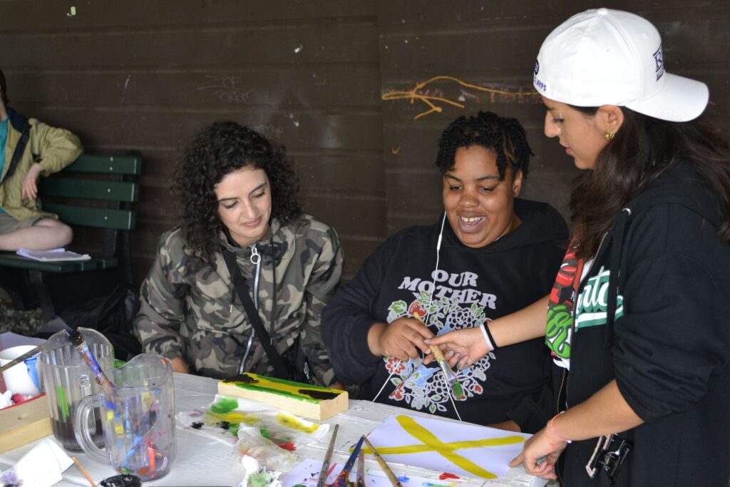 Campers doing crafts at Camp Loyaltown