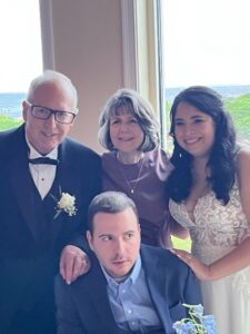 Thomas Rosenthal and his family at his sister's wedding