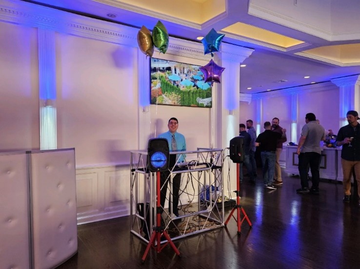 John Ginther DJing at a party