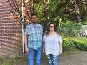 Samuel Morales, a resident, and Christine Basile, manager, of Red Spring Lane.