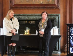 Shoreham ICF Assistant Director Maura Boden and Shoreham ICF Director Mary Gilleran speaking at the Employee of the Quarter event