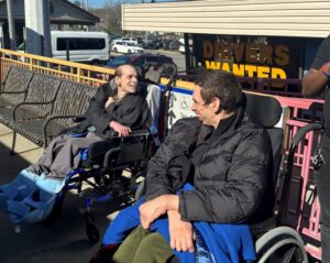 Bobby Karp and Spencer Aronson at Huntington Train Station.