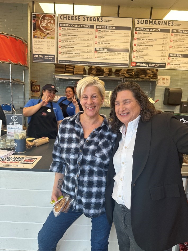 Citizens Options Unlimited staff members at Jersey's Mikes during their day of giving.