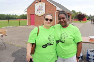 Two residents pose for a photo at the Walk-A-Thon.
