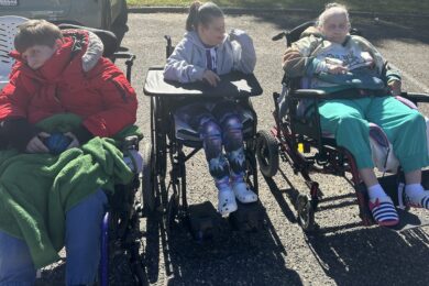 Three Helen Kaplan Center residents at the Fall Festival.