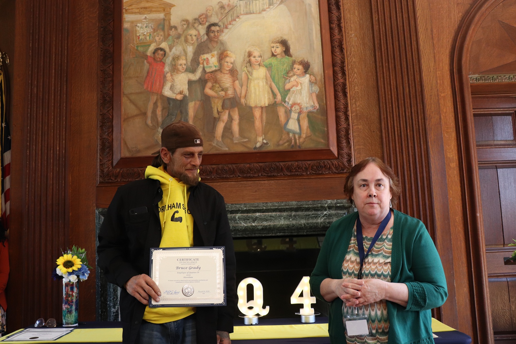 Bruce Grady receives his Employee of the Quarter award